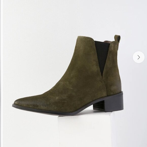 REBELS Green Suede Leather Chelsea Ankle Boots EU 37 / US 6.5 $168 - Picture 2 of 10